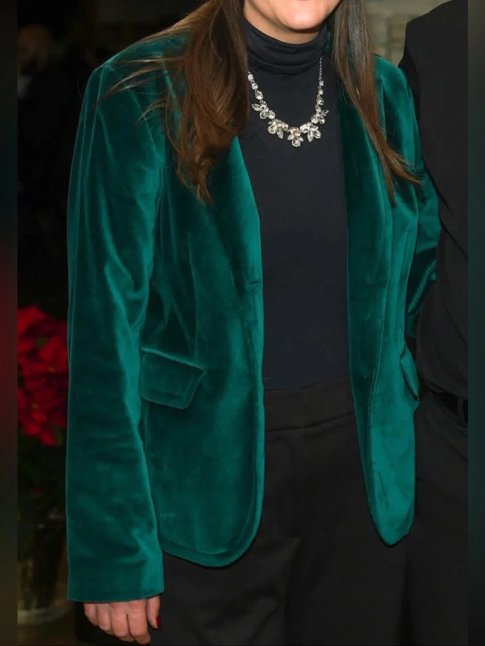 Talbots Deep Dark Green Velvet Blazer - Picture 5 of 5